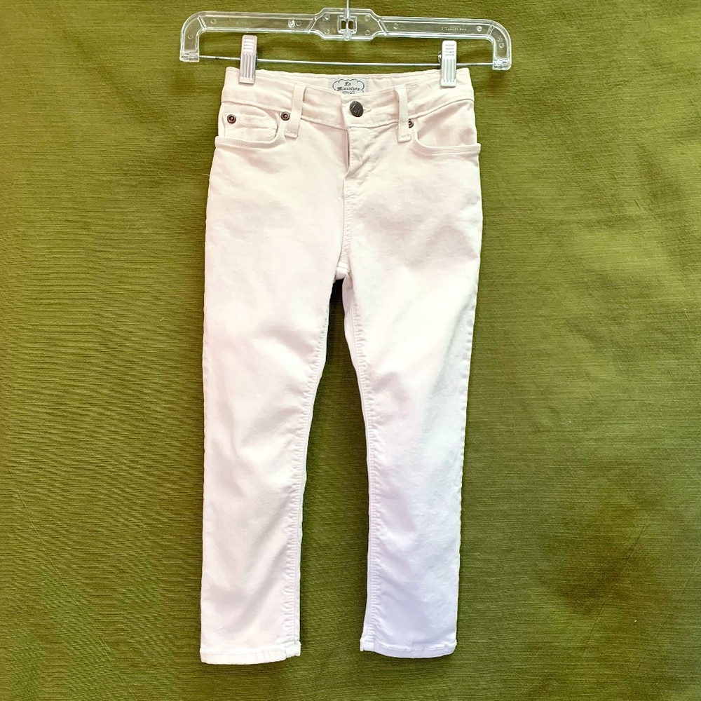 La Miniatura cream white adjustable waist stretched skinny jeans size 4